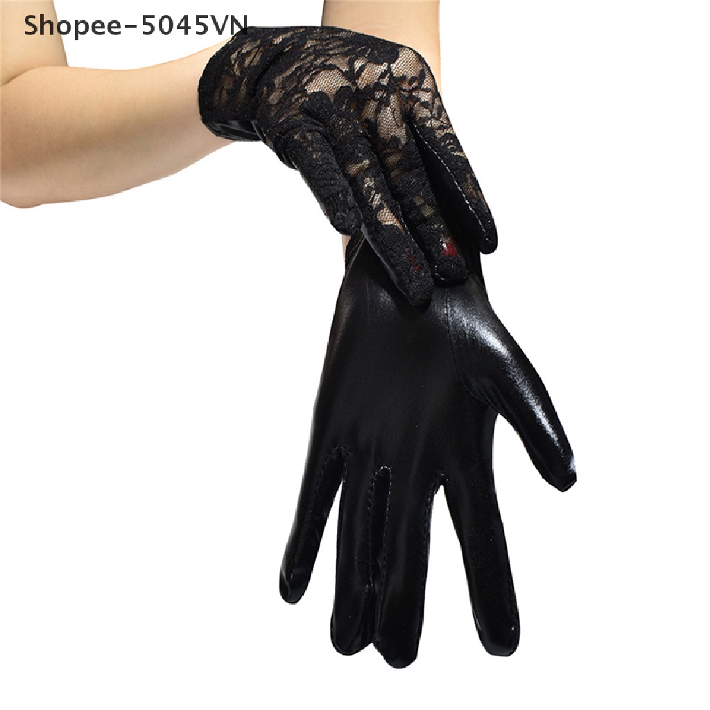 [Hàng Có Sẵn] Găng Tay Ren Màu Đen Thời Trang Quyến Rũ Cho Nữ Đi Tiệc Trên Sân Khấu