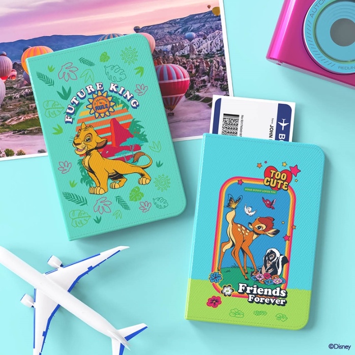 Disney Bao Da Bọc Hộ Chiếu Chống Trượt Phong Cách retro