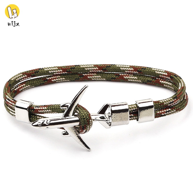 Vòng Tay Dây Polyester Mặt Hình Mỏ Neo Máy Bay Thời Trang Cho Nam Và Nữ