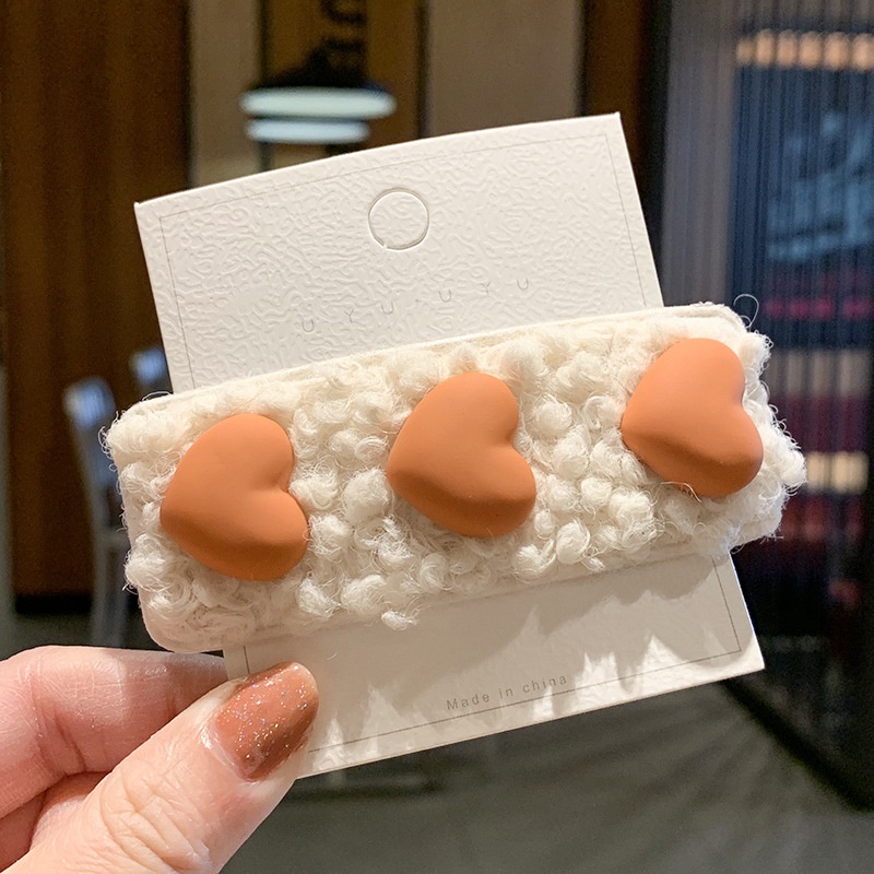 Kẹp Tóc Hình Chữ Nhật Màu Kẹo Hình Trái Tim Thời Trang Hàn Quốc Cho Bé Gái