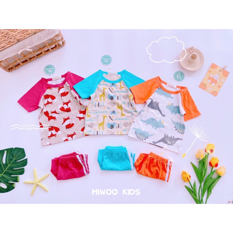 Bộ cộc cotton bozip cho bé ❤️freeship ❤️ đồ bộ bé trai bé gái dễ thương