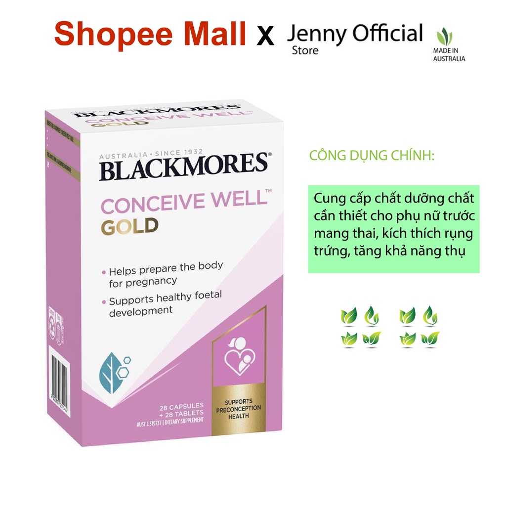 Viên uống tăng khả năng thu thai và Bổ Trứng Blackmores Conceive Well Gold