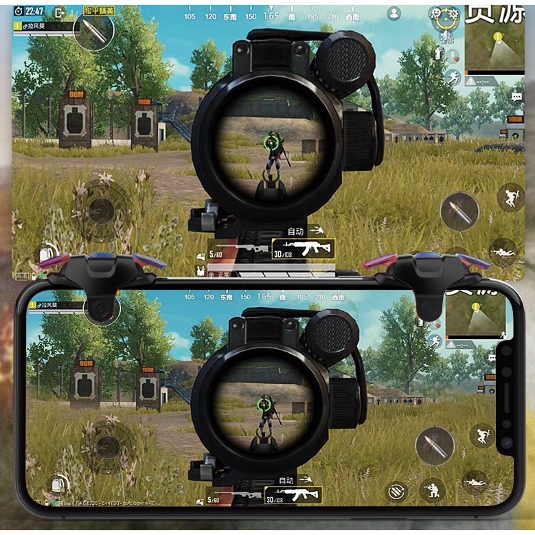 Nút bắn pubg auto tap FX9 hỗ trợ 68 nhịp/s mới, Bộ phụ kiện chơi game gaming Pubg,FF,.. Tay cầm chơi game điện thoại.