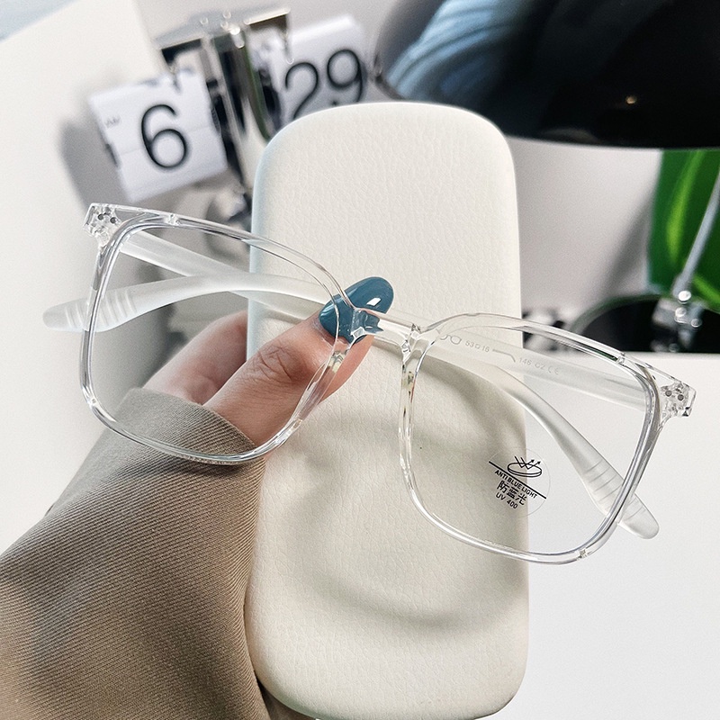 Gọng kính cận nữ nam chống UV400 và tia bức xạ style Hàn Quốc mắt kính hai chấm hit hot thời trang giá rẻ đẹp HANAS0 112