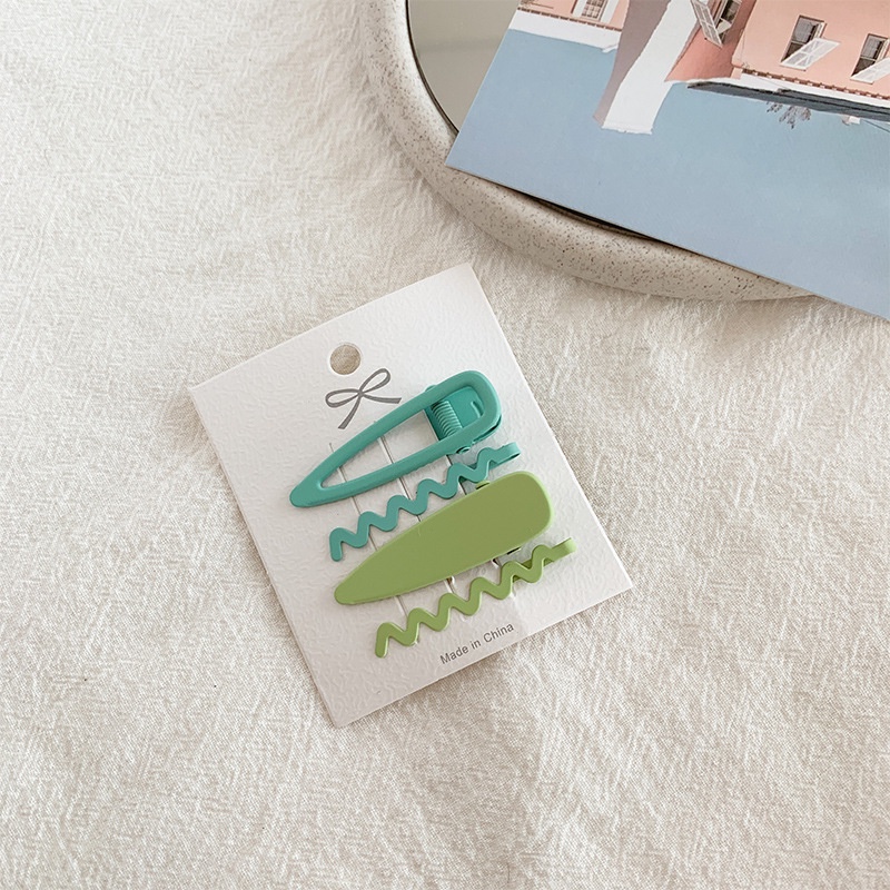 Set Kẹp Tóc Bốn Mảnh Màu Kẹo Ngọt Phong Cách Nhật Bản Dễ Thương Cho Nữ