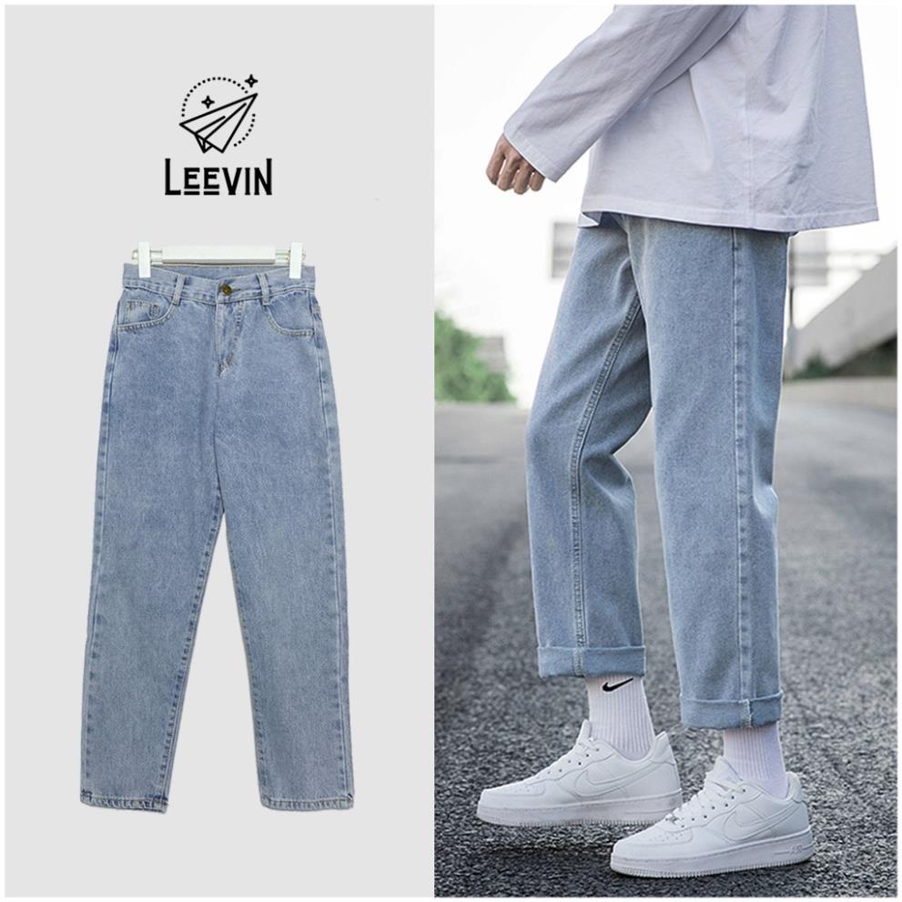 Quần Jean Nam Baggy Ống Suông Unisex phong cách SIMPLE Kiểu quần bò nam form suông rộng jeans Leevin Store - J1014 ❕
