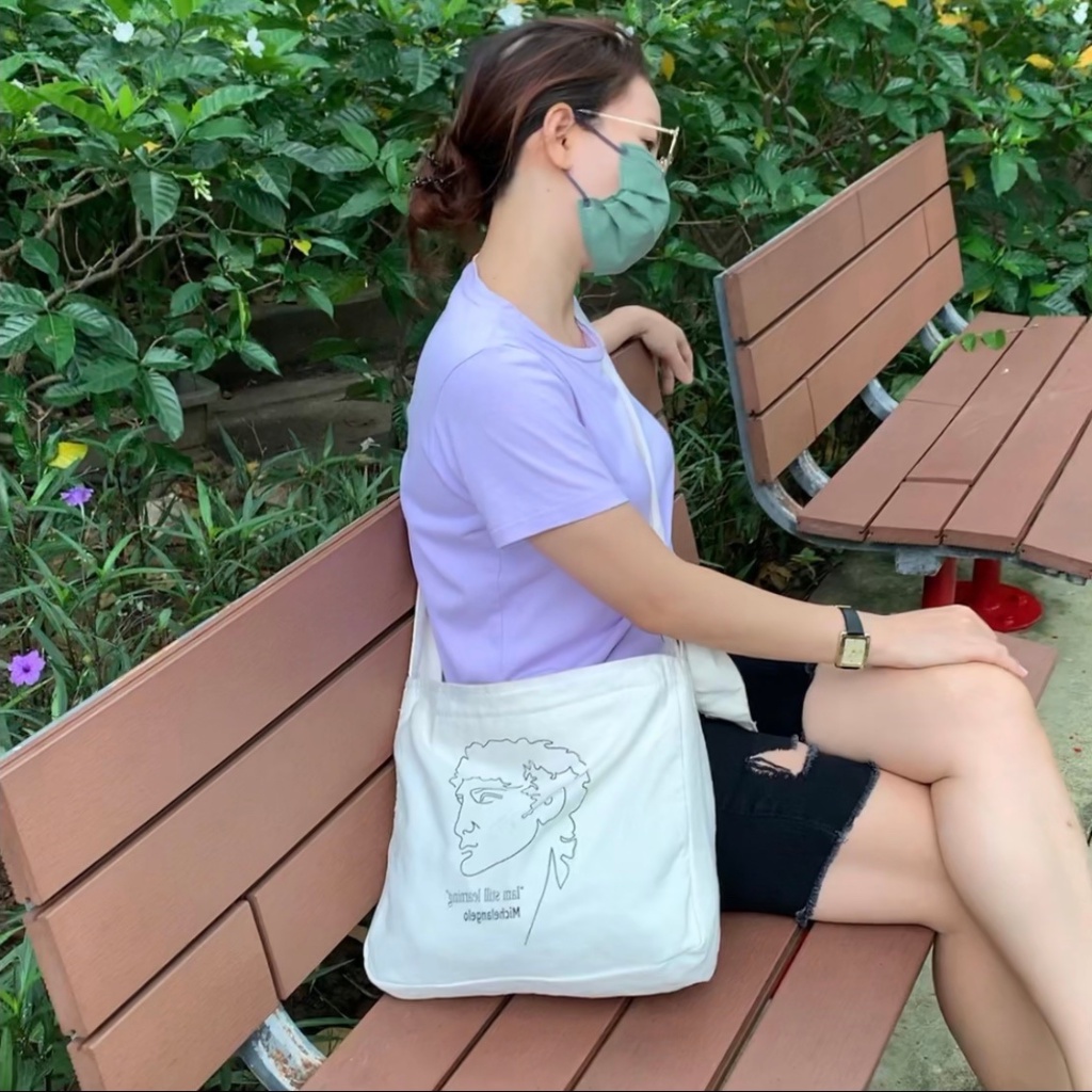 Túi đeo chéo canvas Checked Caro nam nữ