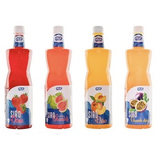 Siro (Syrup) GTP (Gia Thịnh Phát) đủ vị 930ml Dâu, đào, nho, vải, bạc hà, kiwi