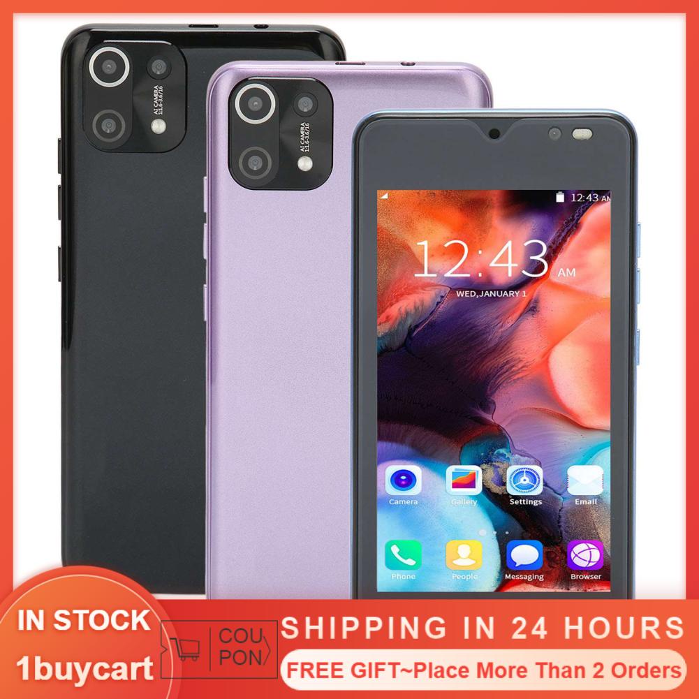 1buycart MI11 Unlocked Smartphone for Android 10 4.66in 1GB RAM 8GB ROM Face Mobile Phone 3G Network US 100‑240V