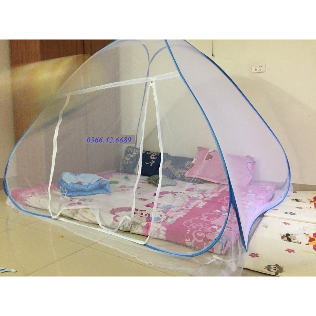 (NEW)💕 Màn Chụp Tự Bung Đỉnh Nhọn Chống Muỗi Chích Cao Cấp cỡ 1m4x2m - Mùng Ngủ Tự Bung Gấp Gọn dễ dàng Bảo Hành 1 Năm