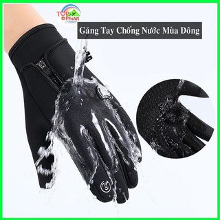 Găng tay nam nữ đi xe máy chống nước chống gió lót nỉ siêu ấm bất chấp rét đại hàn
