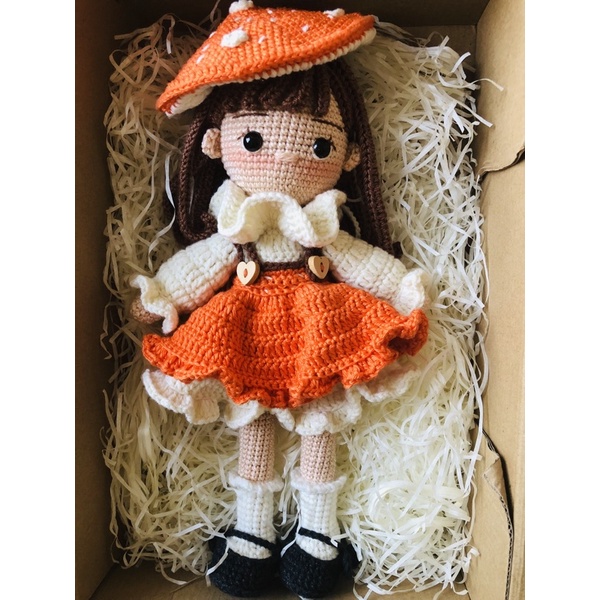 (có  sẵn) Búp bê nấm 28-30cm-Búp bê len