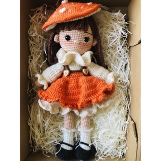 Búp bê nấm 28-30cm-búp bê len