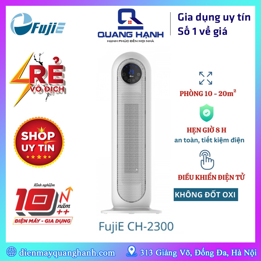 Quạt sưởi gốm Ceramic FujiE CH-2300 CH-2400 Máy sưởi ấm để sàn 20m2 có điều khiển từ xa