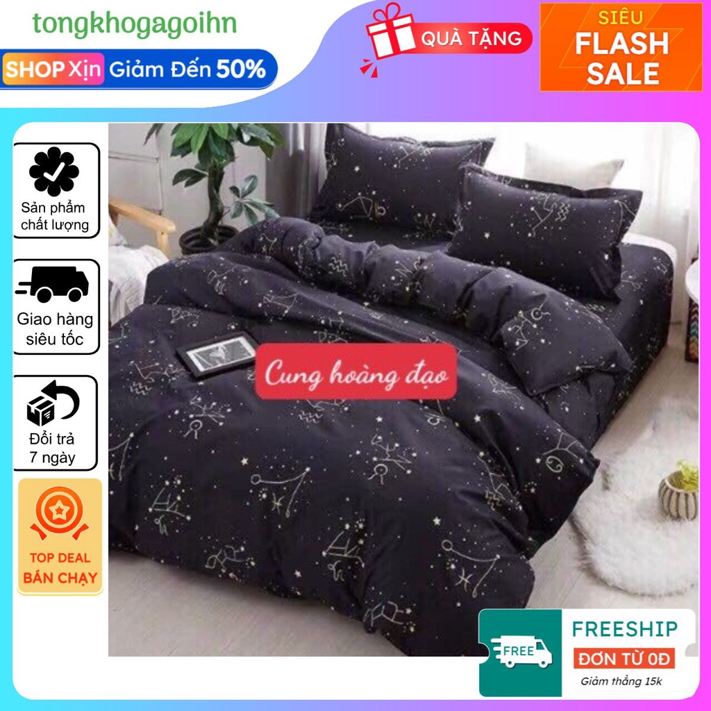 Bộ Ga gối bo chun bọc đệm poly cotton nhiều mẫu mới đủ kích thước 1m,1m2,1m4,1m6,1m8,2m