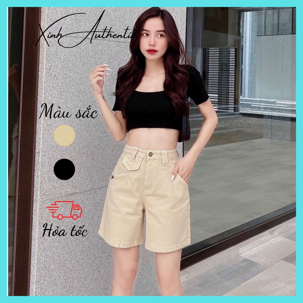 Quần Jean Ngố MLB siêu xinh,Quần Short Nữ chất liệu Kaki co giãn ,mặc cực kì thoải mái và năng động