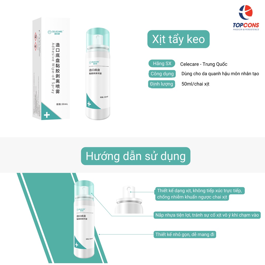 Xịt tẩy keo cho hậu môn nhân tạo