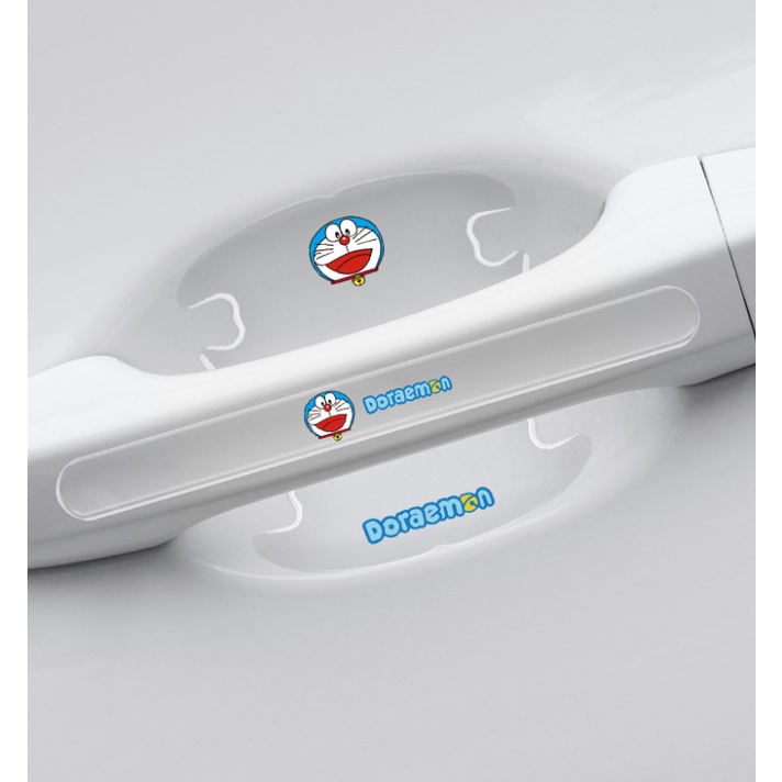 Bộ 8 Miếng Theo Hãng dán Silicon chống xước hõm xe và tay nắm cửa ô tô