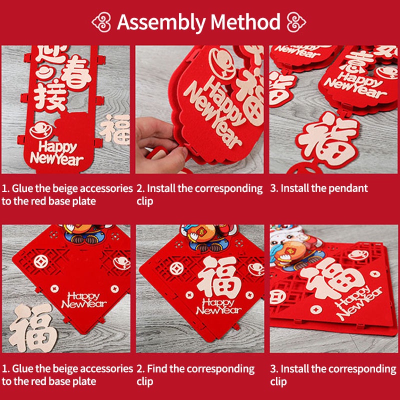 Phụ Kiện Trang Trí Cửa Hình Thỏ 3D Mừng Năm Mới