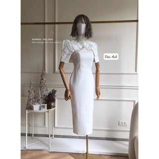 Đầm body hai dây kèm choàng dây đá