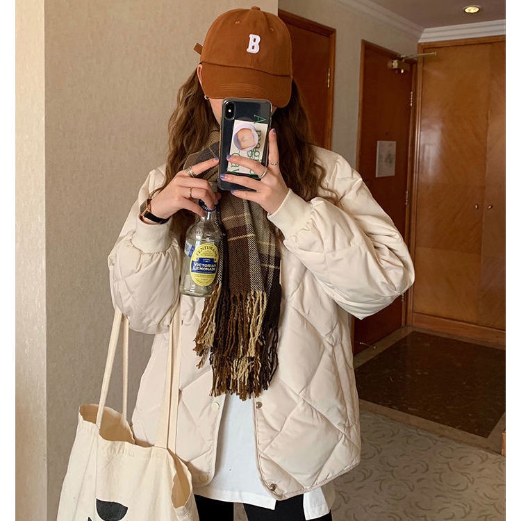 Áo Khoác Bóng Chày Dáng Rộng Vải Cotton In Chữ Thời Trang Hàn Quốc Cá Tính Cho Nữ