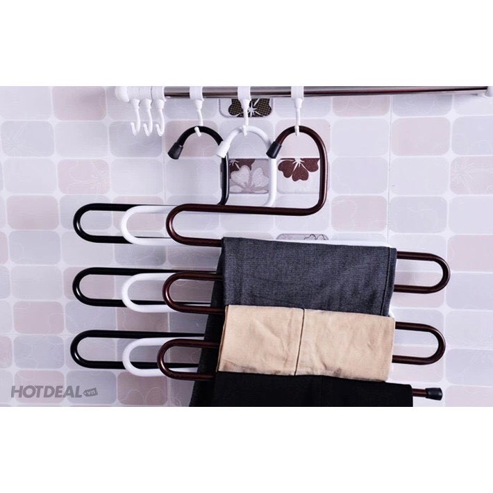 Móc Treo Quần Áo, Treo Khăn Đa Năng 5 Tầng Mẫu Inox Sáng Bóng Thông minh