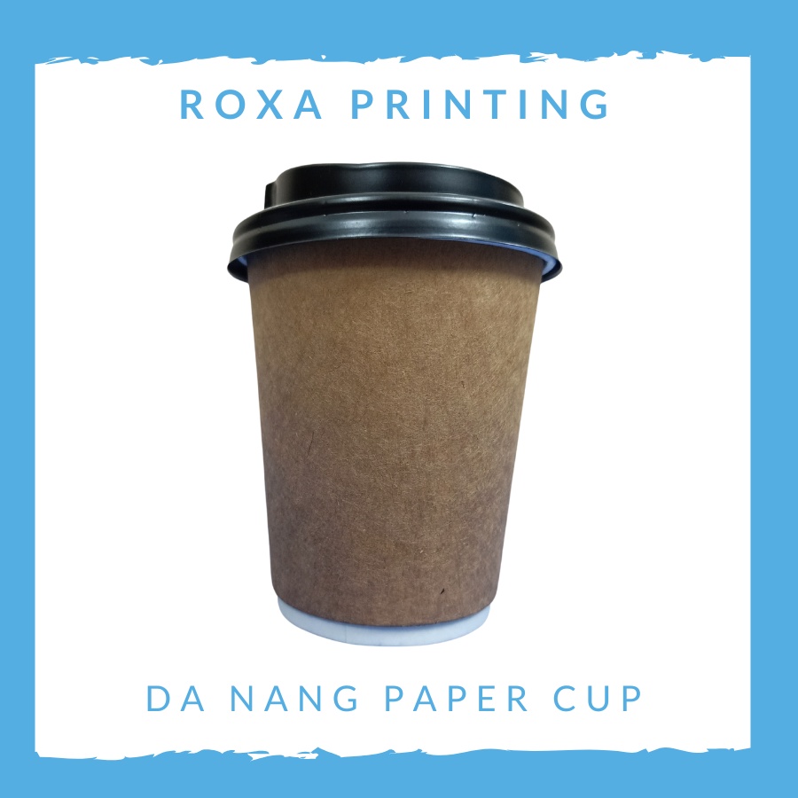 Set 50 Ly giấy cà phê in hình có nắp nhiều size
