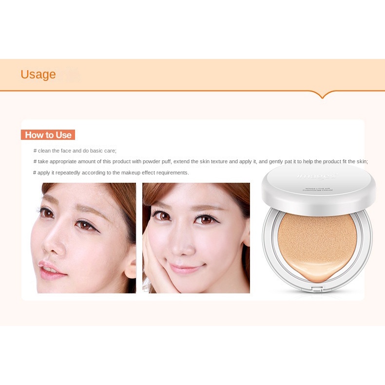 Phấn Nước BB IMAGES Che Khuyết Điểm Làm Trắng Da Lâu Trôi Trọng Lượng Nhẹ Tự Nhiên 15g