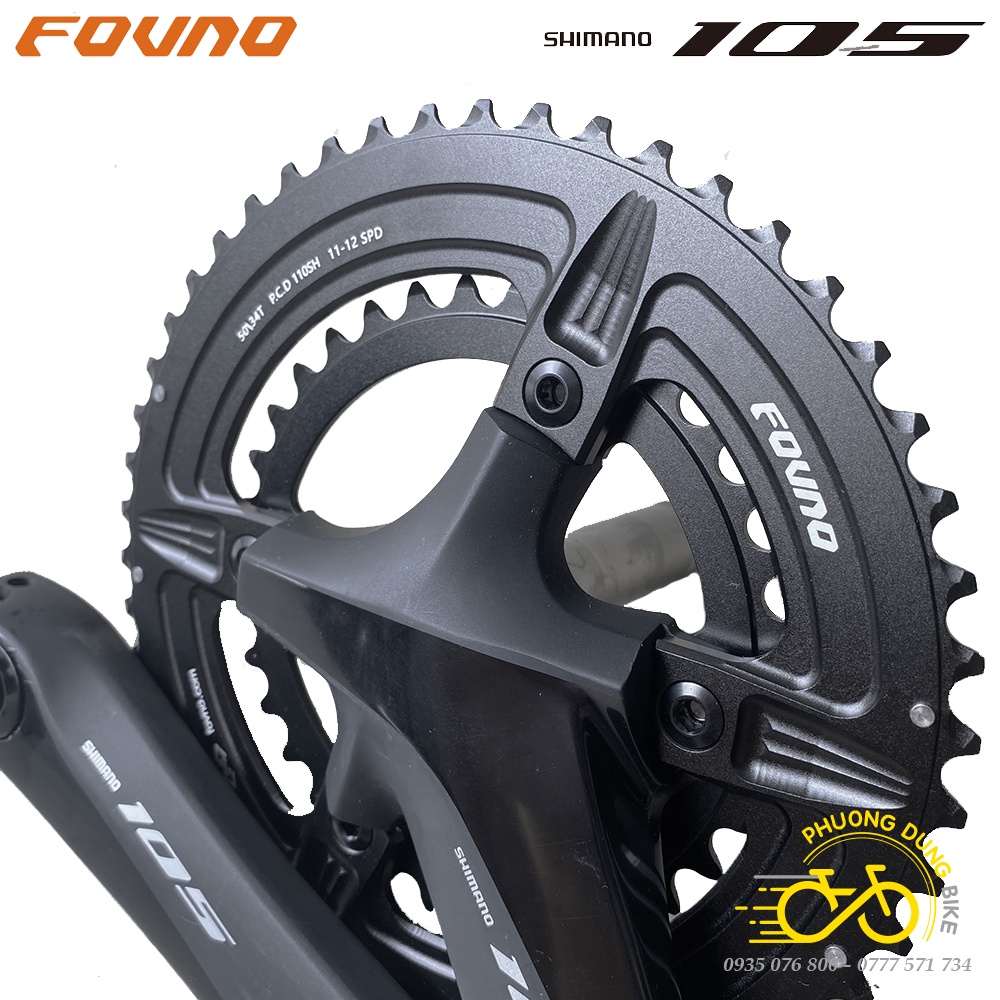 Đùi đĩa  rỗng xe đạp SHIMANO 105 R7000 lai đĩa FOVNO 34-50T