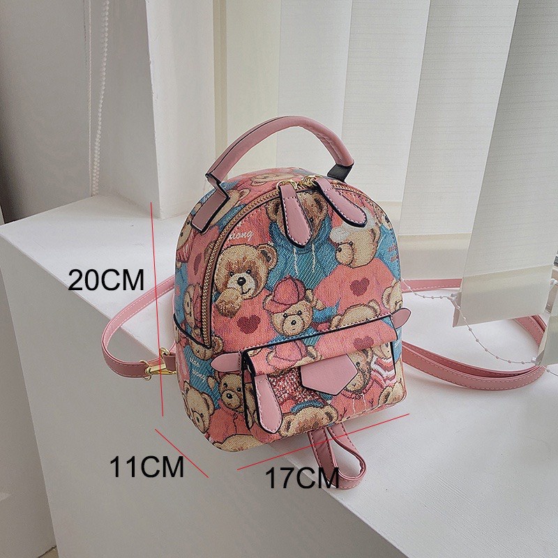 Ba Lô Da Mềm Mini Hình Gấu Dễ Thương thời trang hàn quốc mẫu mới