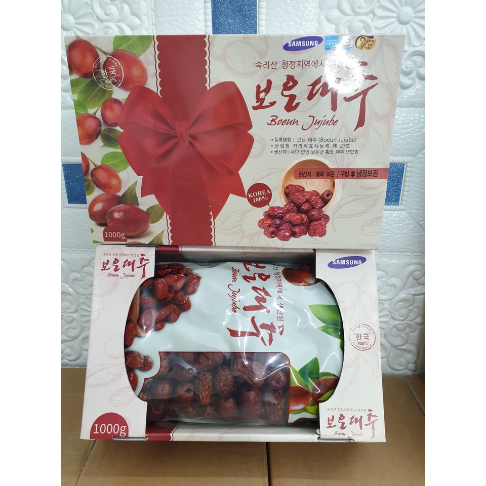 Hồng táo khô Hàn Quốc, Táo đỏ Hàn Quốc khô hộp 1kg