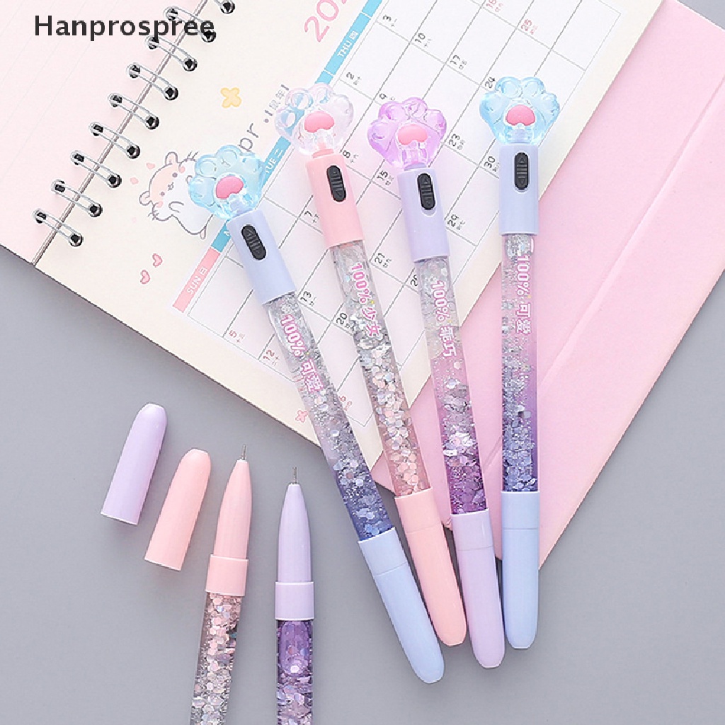Bút Mực Gel Hình Chân Mèo Có Đèn Led Dễ Thương