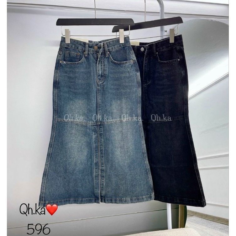 Chân váy jeans dài đuôi cá hàng QCL1