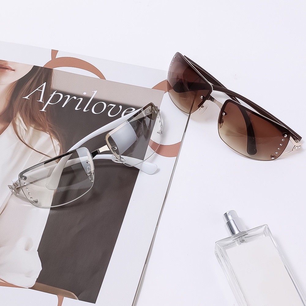 Kính Mát Không Gọng Chống Sương Mù An Toàn Dát Kim Cương Cổ Điển Hợp Thời Trang