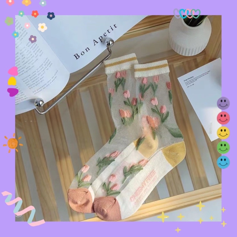 Vớ tất voan hoạ tiết  🌼MY MUSES 🌿 phong cách vintage