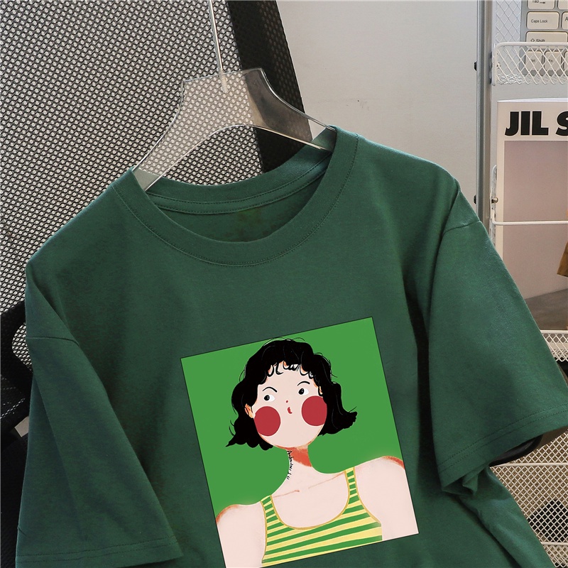 NRVP Áo thun 100% cotton tay ngắn dáng rộng thời trang