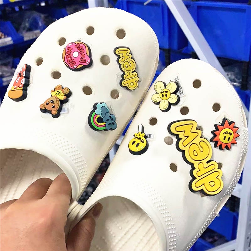 Jibbitz Crocs Phụ kiện khóa giày Justin Bieber drew house PVC giày phù hiệu trang trí FZL72
