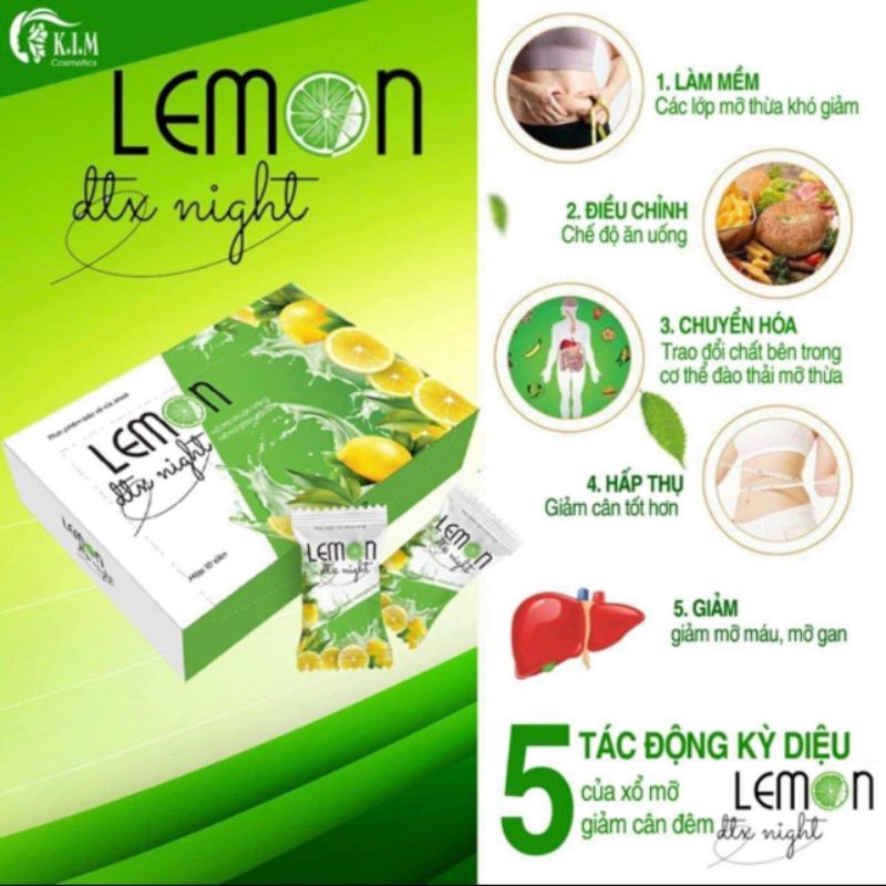 VIÊN XỔ MỠ, GIẢM CÂN ĐÊM LEMON