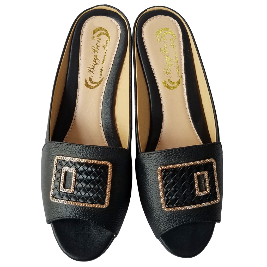 Dép Sục Nữ Da Bò Thật BIGGBEN Cao 4,5 Phân HKD337