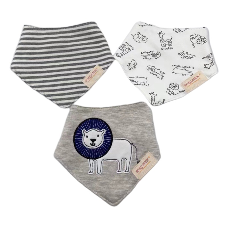 Bộ 3 Yếm Ăn Dày Dặn In Họa Tiết Hoạt Hình Xinh Xắn Dành Cho Bé