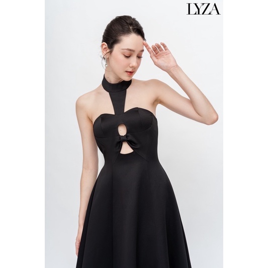 LYZA- Đầm đen cúp ngực Black Rose Dress