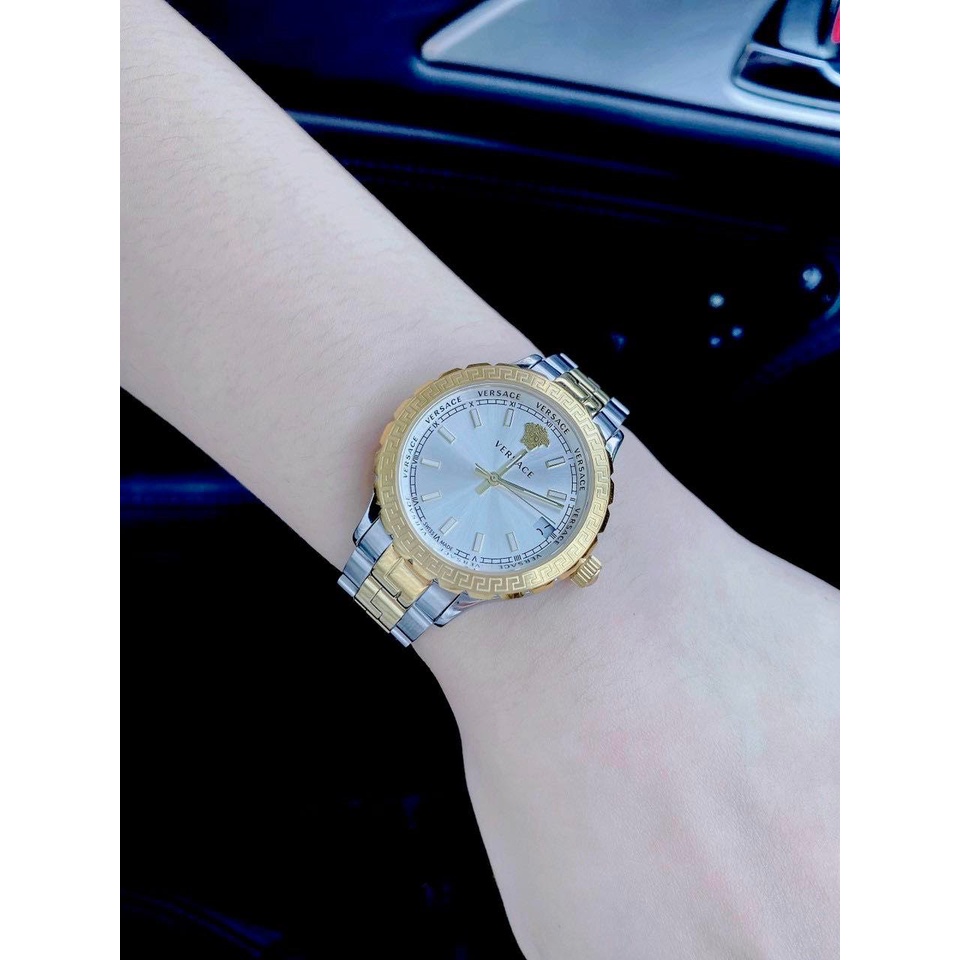 Đồng hồ nữ VERSACE LADIES HELLENYIUM WHITE dây thép demi - 35mm- Máy Thụy-  Bảo hành 24 tháng