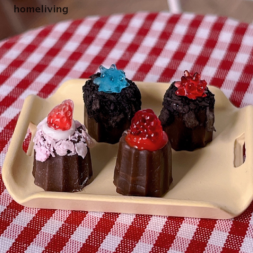 Set 2 Mô Hình Món Tráng Miệng Mini Tỉ Lệ 1: 12 Dùng Để Trang Trí Nhà Búp Bê