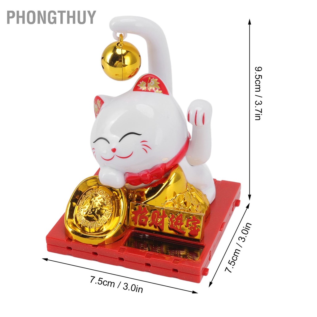 Mèo Thần Tài Vẫy Tay Sử Dụng Năng Lượng Mặt Trời Mang Lại May Mắn Tài Lộc Trang Trí Nhà Cửa / Văn Phòng