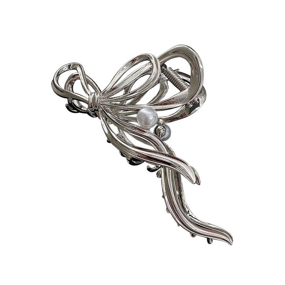 Kẹp Tóc Kim Loại Hình Cá Mập Đính Nơ Lấp Lánh Cho Nữ