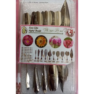 Kim làm thạch rau câu 3D inox 304 Ngọc Huệ hoa cúc, tulip (bộ 10 kim số 21)