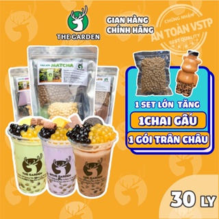 Set Trà Sữa Tự Pha Trân Châu Đường Đen THE GARDEN