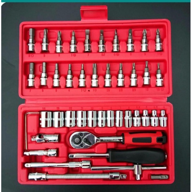Bộ Dụng Cụ Tháo Lắp Bulong Ỗc Vít Đa Năng 46 Chi Tiết, Bộ Dụng Cụ Sửa Chữa Ô Tô Xe Máy 46 Món Đa Năng