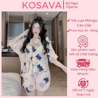Đồ ngủ nữ bộ pijama cánh dơi họa tiết dễ thương chất liệu mango cao cấp KOSAVA