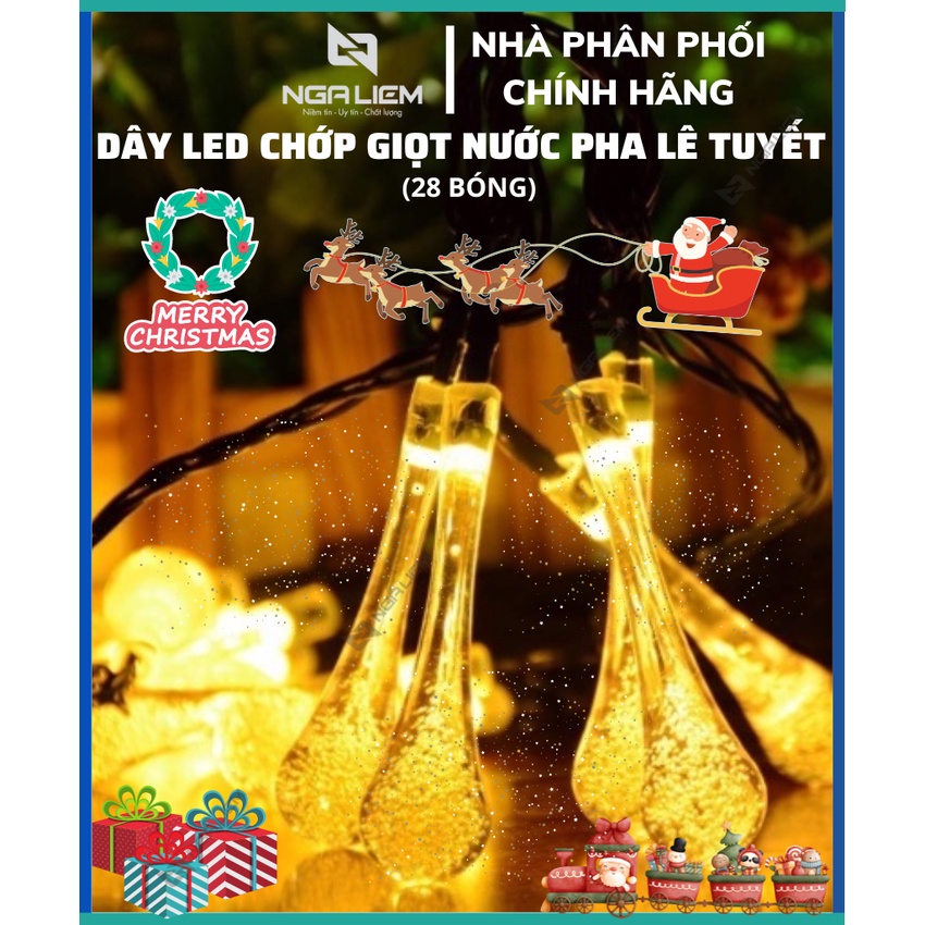 Dây Led Chớp Giọt Nước Pha Lê Tuyết (28 Bóng)
